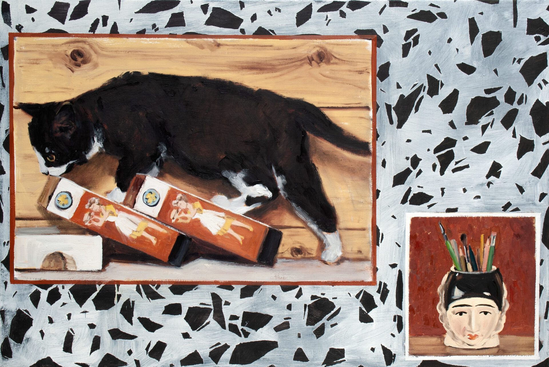 "Matratze für ein großes Ego", 80x110cm, Oil on canvas, 2020