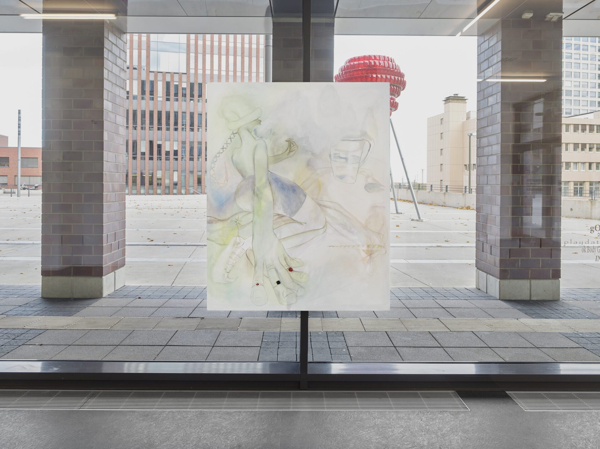 Alison Yip, The Purity Myth, 2020, oil on canvas, 120 x 150 cm, exhibition view, Dortmunder Kunstverein  Photo: Simon Vogel