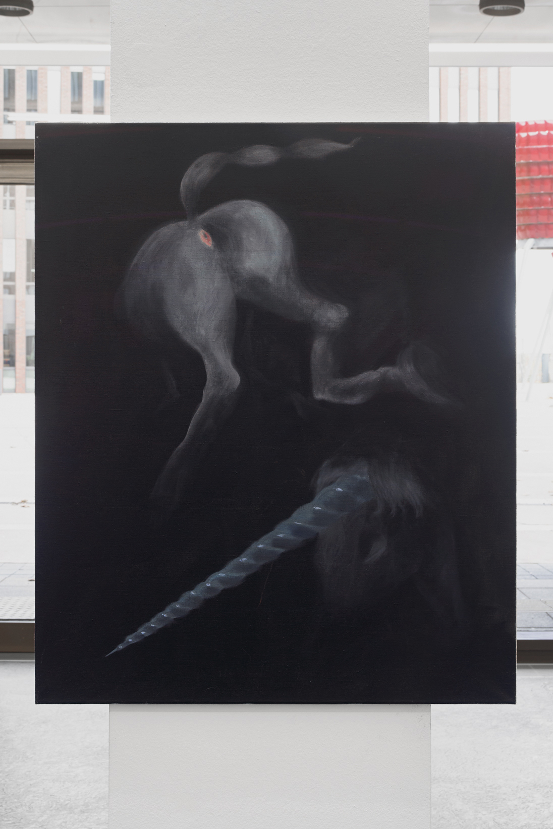 Alison Yip, Consolation Prize, 2020, oil on canvas, 71 x 86 cm, exhibition view, Dortmunder Kunstverein  Photo: Simon Vogel
