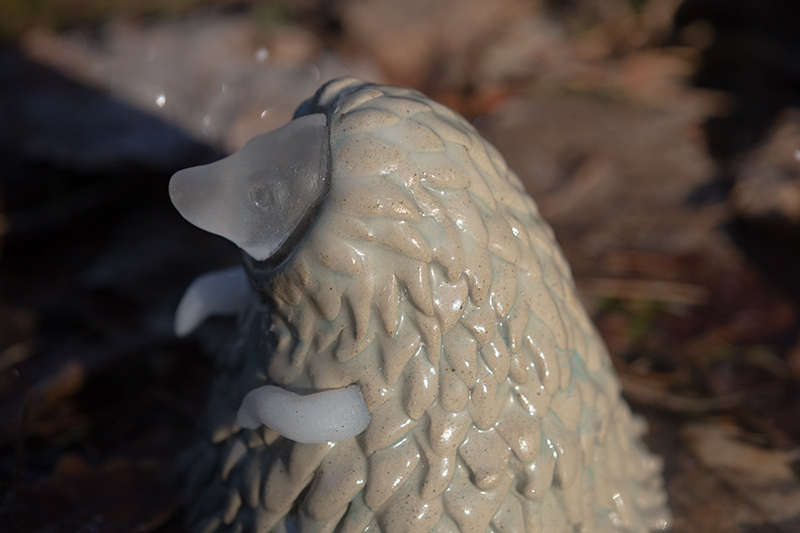 Aniara Omann, A Different Kind of Love (Scaly), 2021 (Cast silicone, glazed stoneware, eco-resin, 12 x 13 x 13 cm/5 x 5 x 5 in)