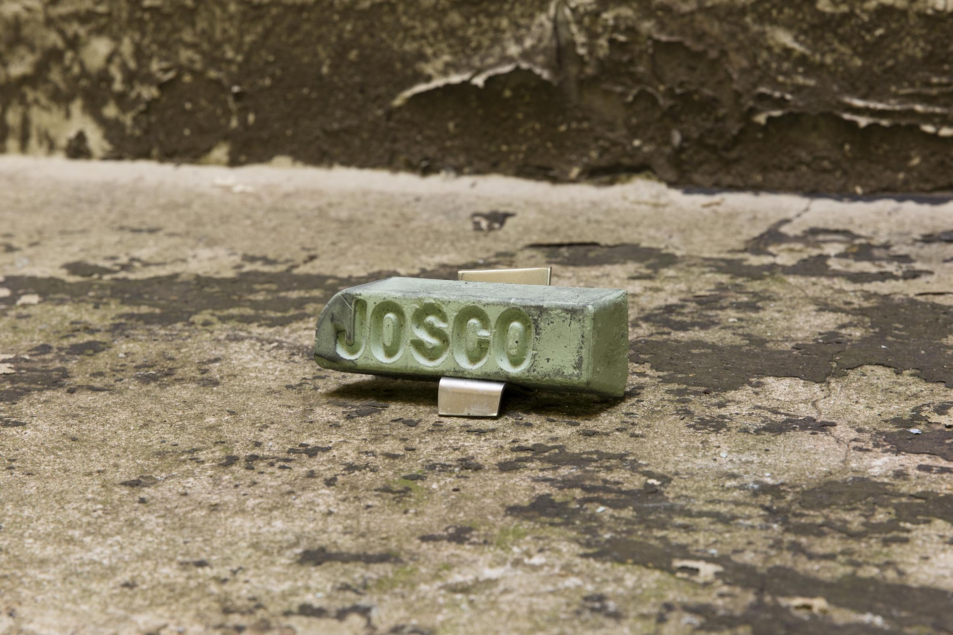Augusta Vinall-Richardson, Magic Soap, 2021 Josco Polishing Compound, custom stainless-steel bracket, 5 x 13 x 5cm.