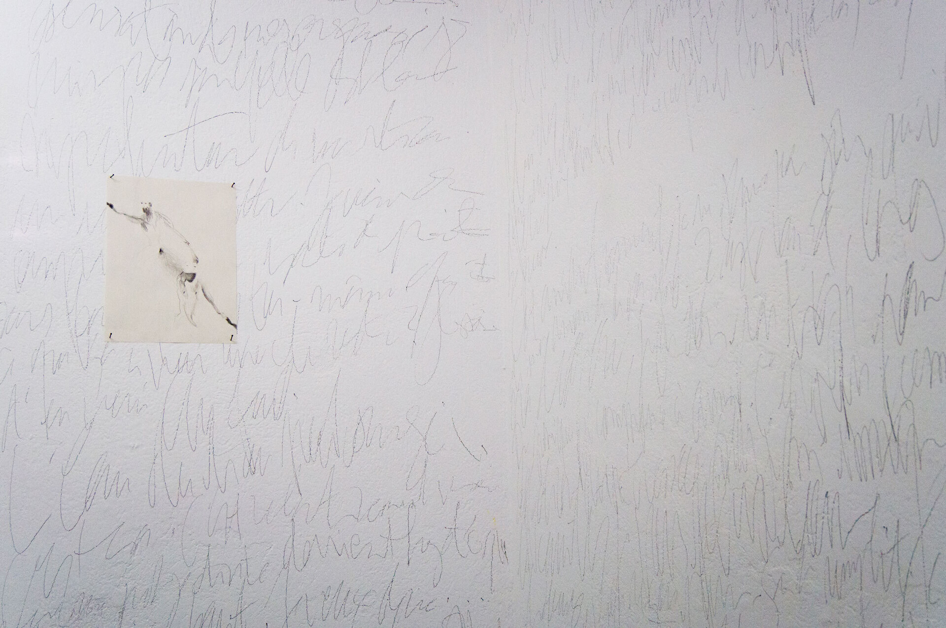time, silence, attention, graphite on paper, 27x37cm, 2020 Do you hear?, intervention with graphite, site-specific installation, 2021