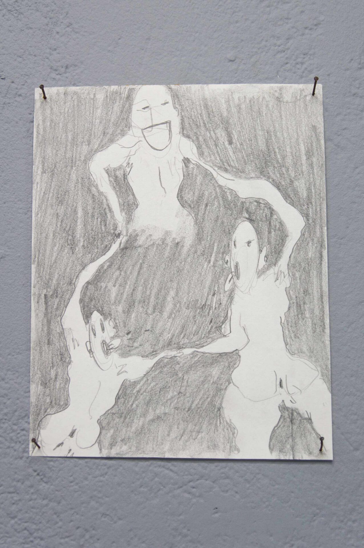 Discovering where the limit is, we dance around its body, graphite on paper, 22x29cm, 2021