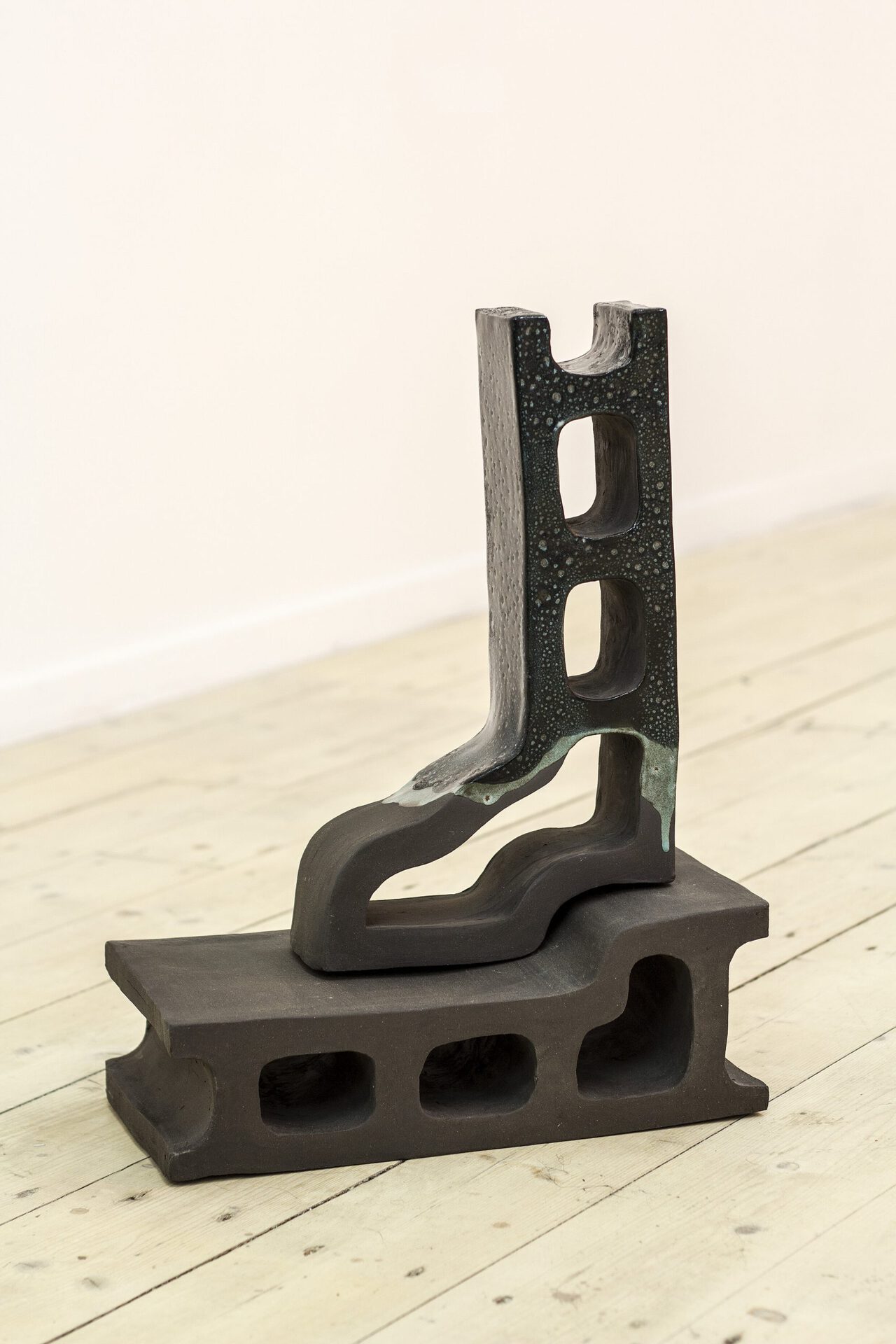 Paloma Proudfoot, Breeze boots IV. Glazed black stoneware, 2020