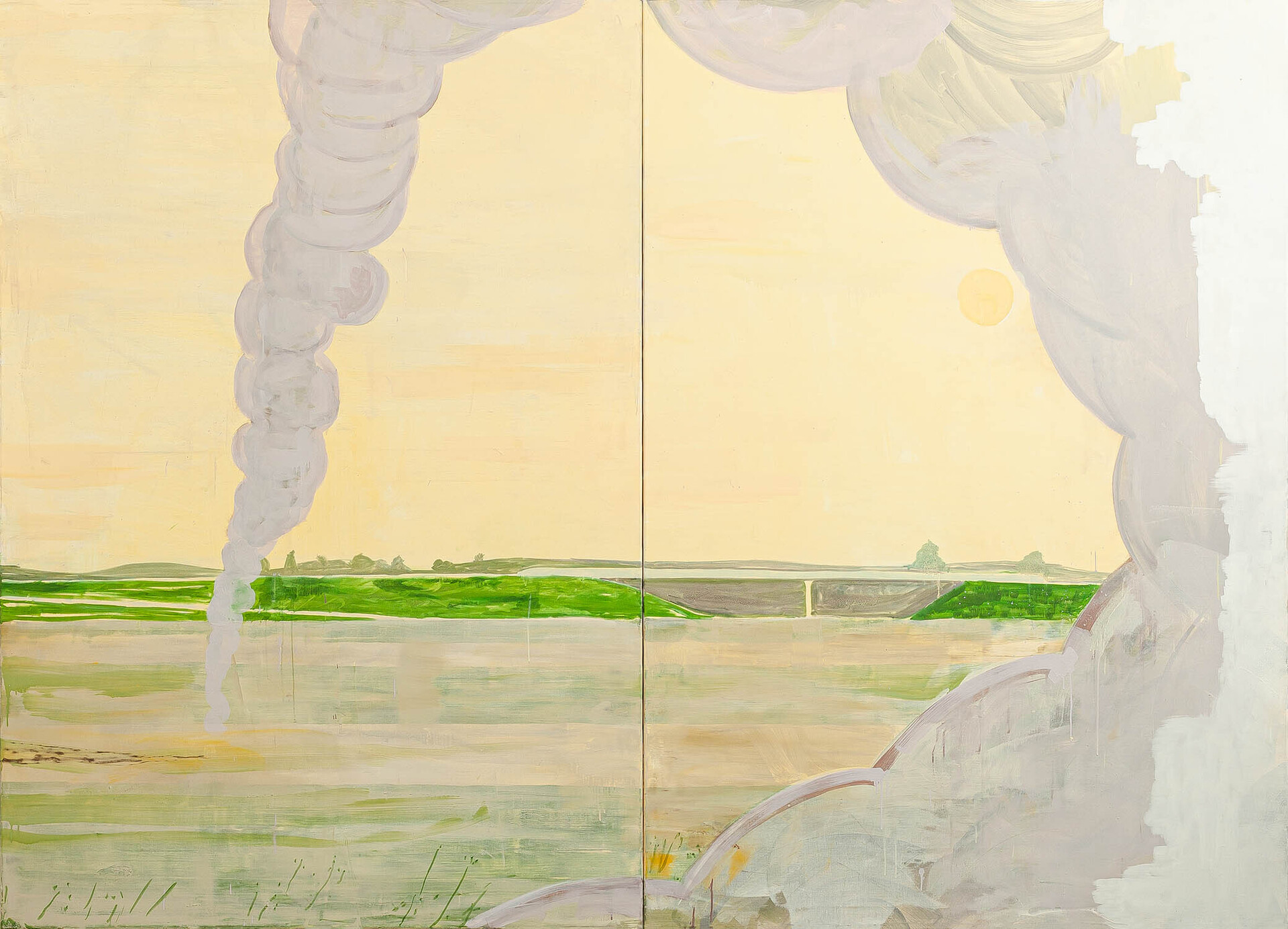 Travis MacDonald The blowback, 2020 - 2021 oil on linen 183 x 254cm