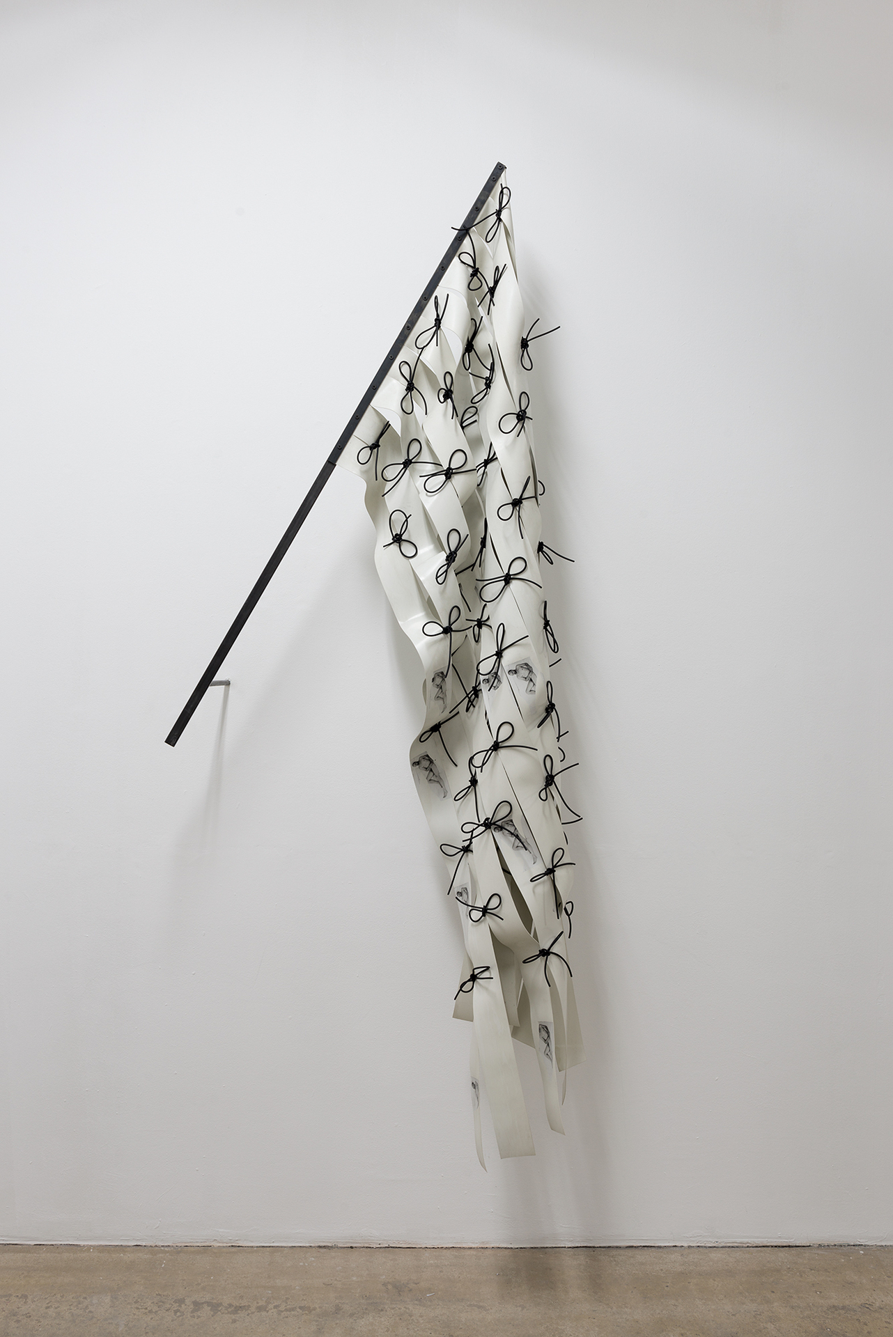 Sasha Auerbakh, Sebastian B. 2, 2020 Rubber, inkjet print on decal foil, steel, 202 cm x 95 cm x 40 cm