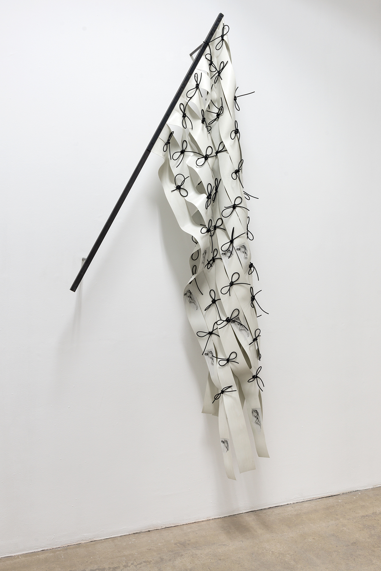 Sasha Auerbakh, Sebastian B. 2, 2020 Rubber, inkjet print on decal foil, steel, 202 cm x 95 cm x 40 cm