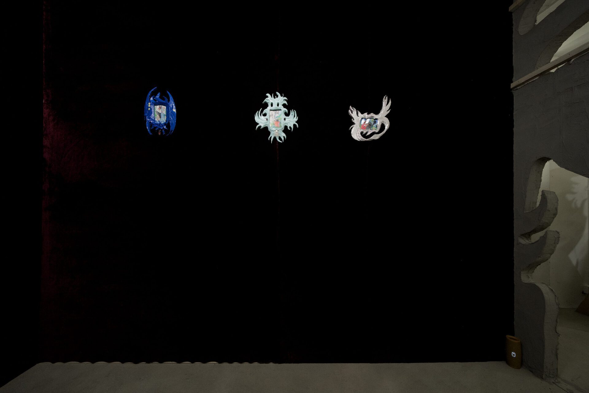 Vladimir Kartashov, the fragment of the Grotto inside in the show "Innocent pranks. Technorococo", 2021, mixed media.