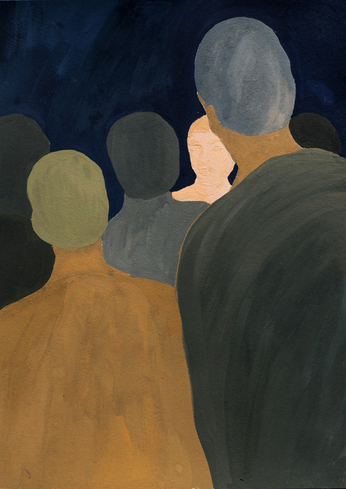 Alessandro Teoldi ‘Meeting’ 2020 gouache on paper 28 x 20 cm