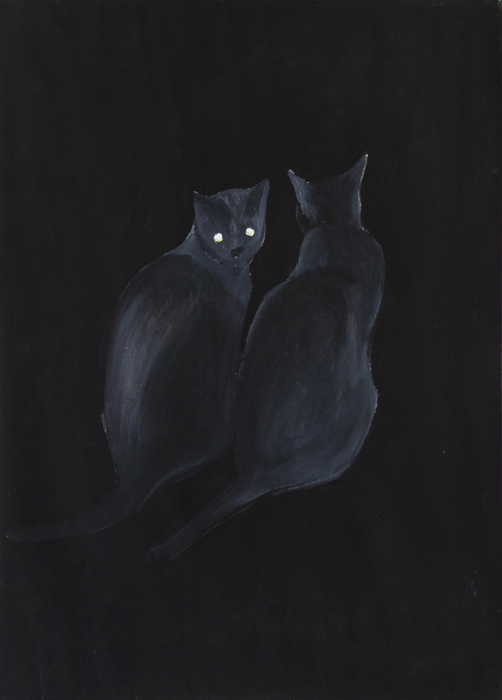 Alessandro Teoldi ‘Gatti’ 2020 gouache on paper 28 x 20 cm