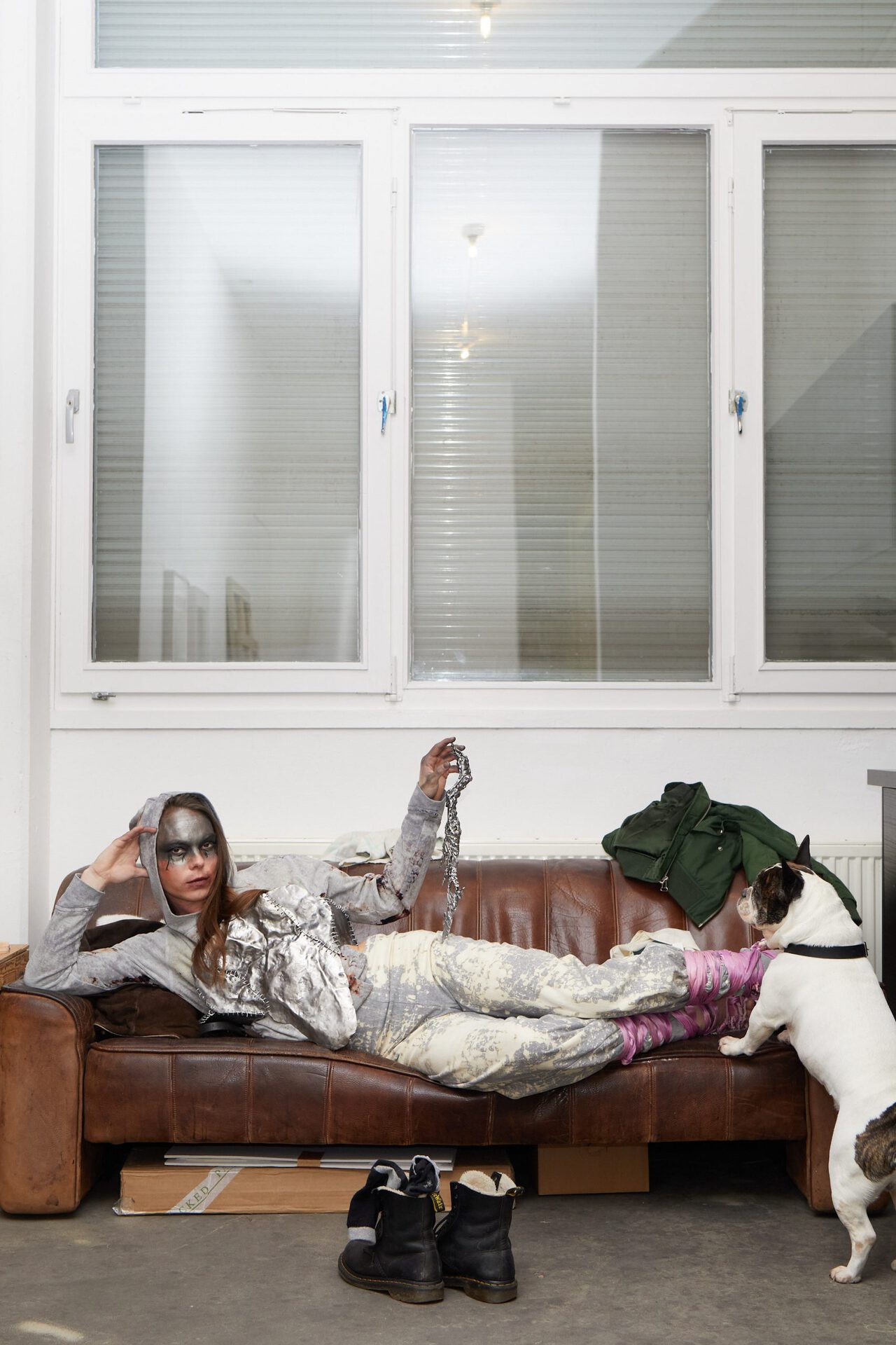 Lou Thabart, Performance Mephala by Lotte Meret as part of A Mouth; A Tale, KLEMM’S showroom, 2021. Photo: Robert Hamacher