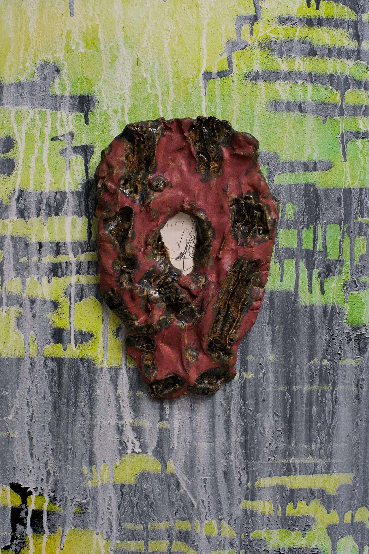 Alina Izmaylova, Counterpart, 2021, glazed ceramics, graphics, 25 × 17 cm