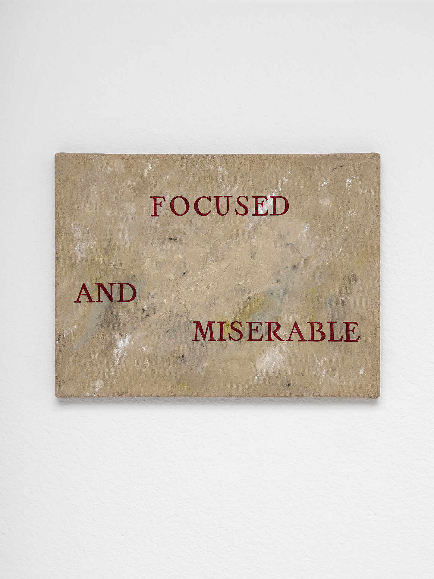 "Focused and Miserable", 2021, oil on linen canvas, 30 x 40 cm