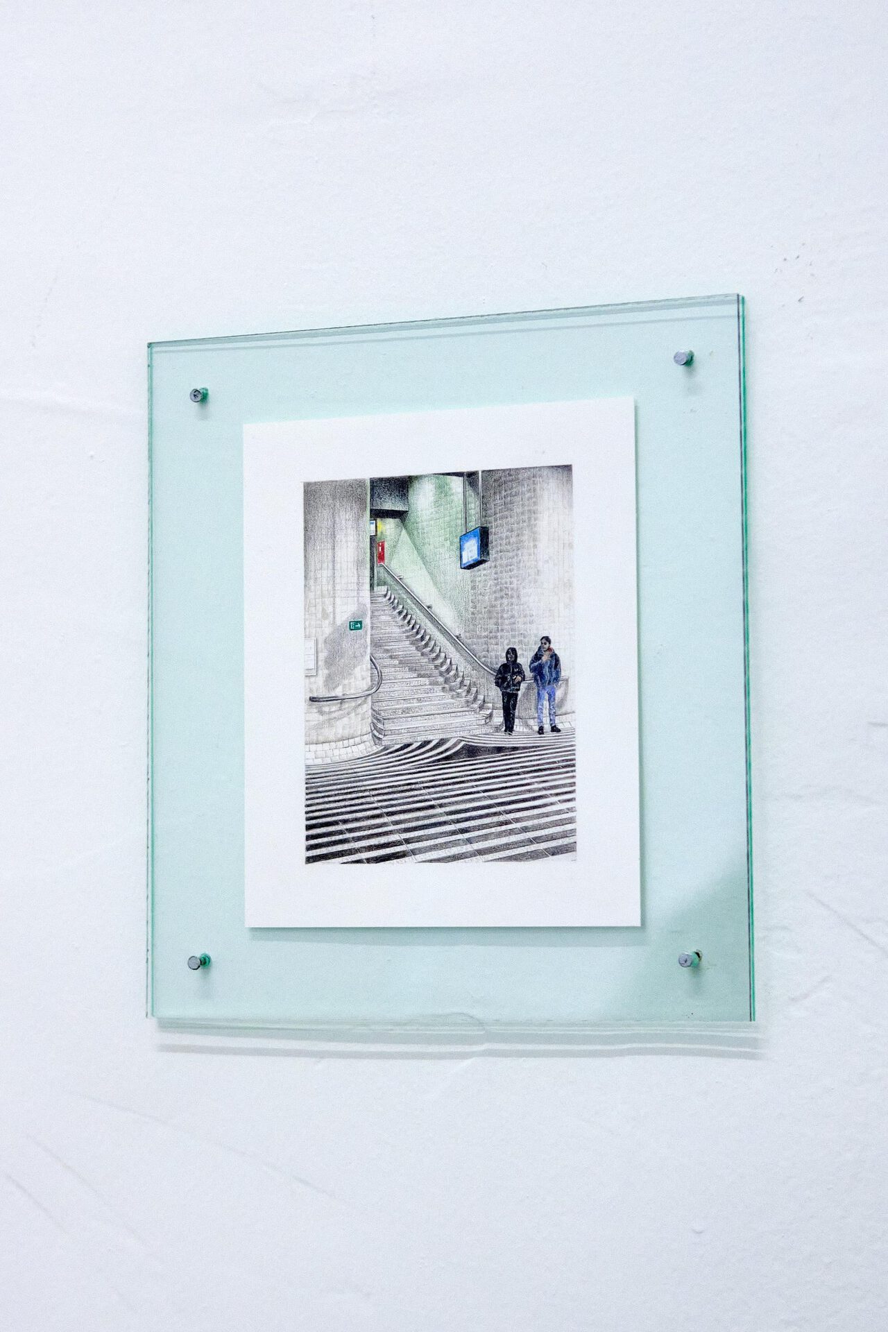 Le rayon vert, 2021 , colored pencil on paper, plexiglass, 25 x 20 cm