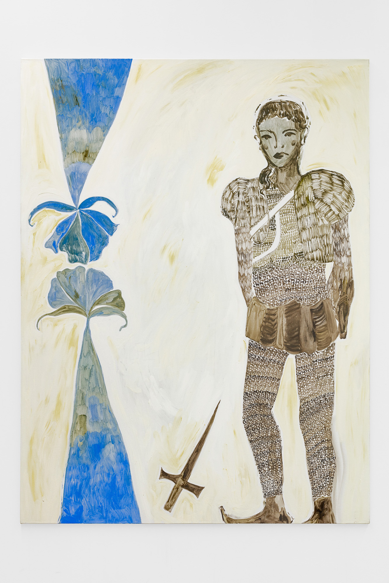 Faye Wei Wei, Little prince of endless deep love, I think of you, hold your music in my eyes (a dove´s feather fallen in the sugar), 2020, Oil on canvas, 182x137cm