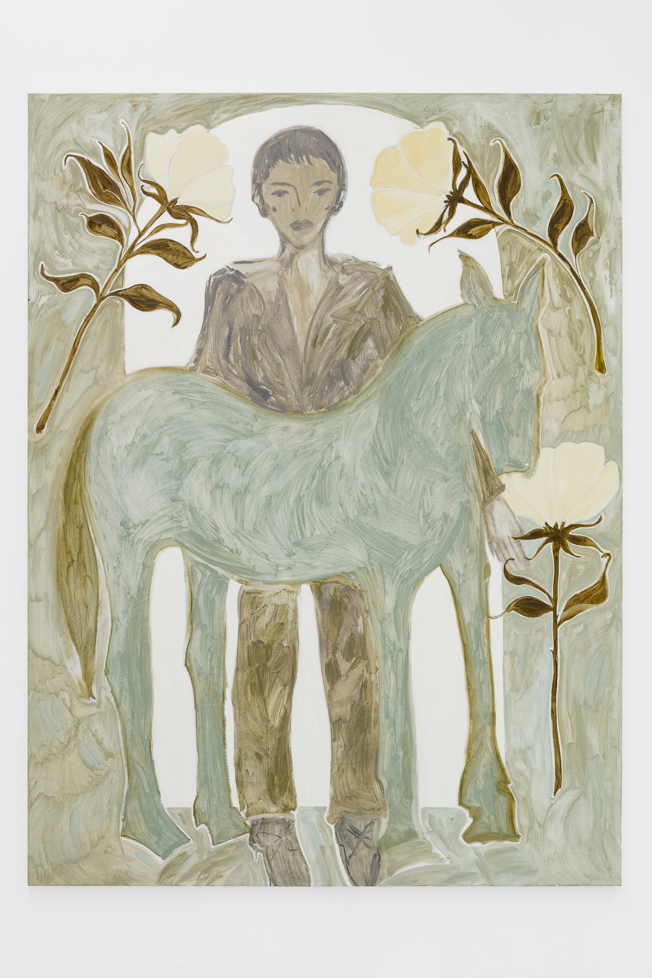 Faye Wei Wei, The ocean is a flower, with waves pinched by the moon, the ocean is a cloth, wrinkling the same spot same time every tide time, 2020, Oil on canvas, 182x137cm