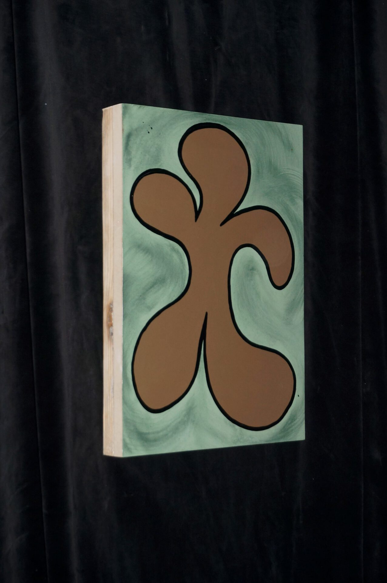 Igor Fouqueray, Human formation seed, 2021, acrylic, gouache, lacquer on wood, 30x42 cm