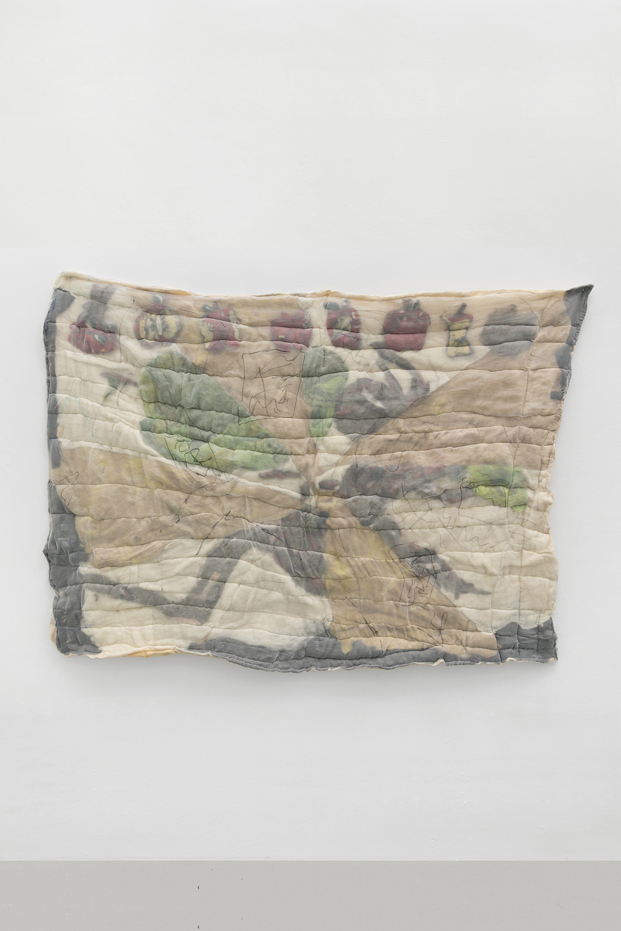 Justin Chance, Dying, 2020, Wet and needle felted wool, silk, cotton, dye, dying marker; quilted