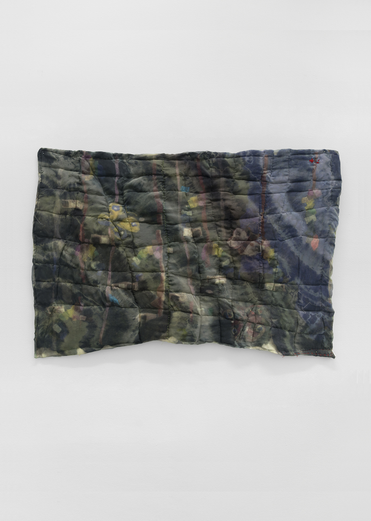 Justin Chance, GMT/Greenwich Mean Time, 2020-2021, Wet and needle felted wool, silk, cotton, dye; quilted, 48 x 35 in.