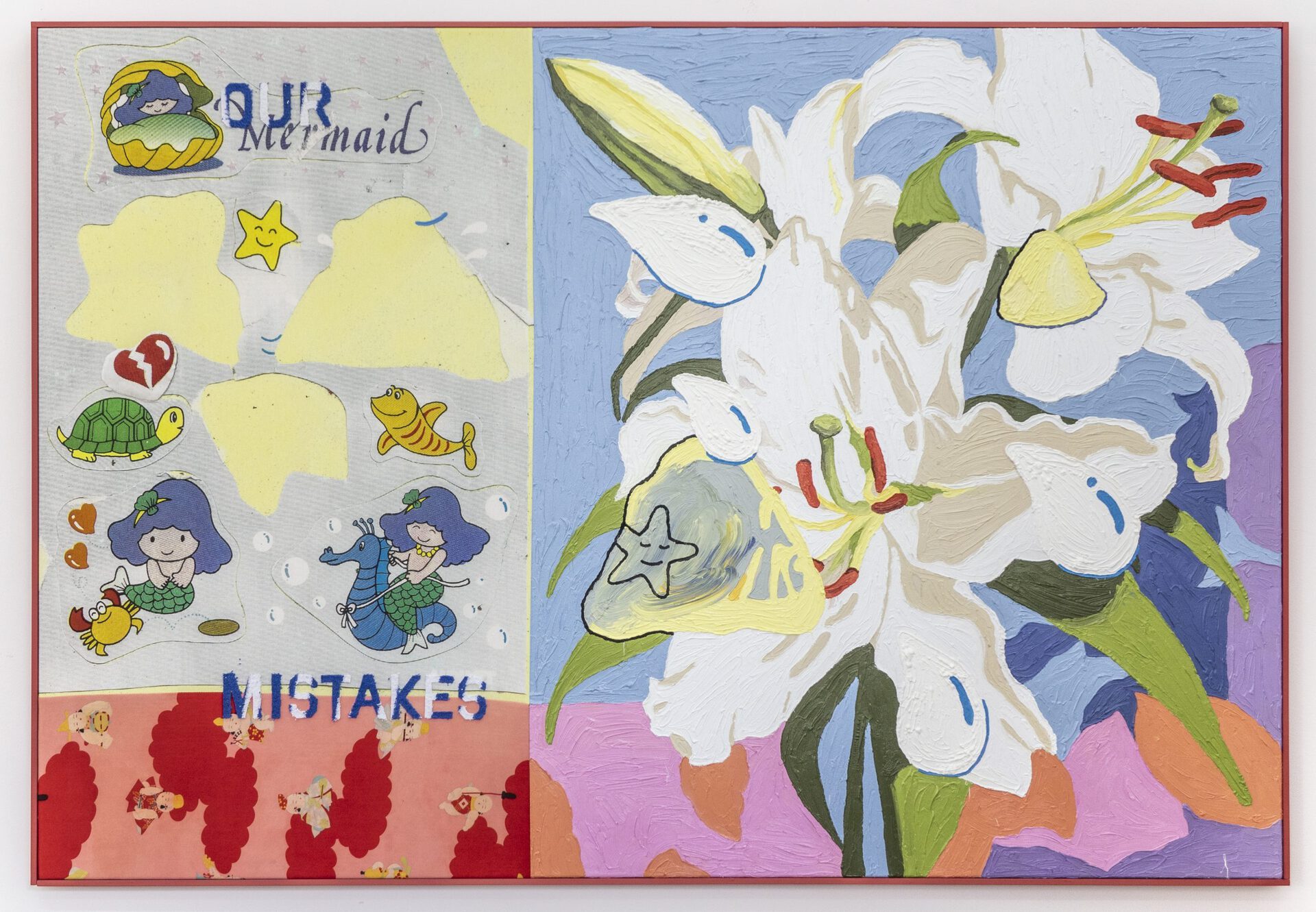 Nana Mandl our mistakes, 2021 plastisol and mixed media on canvas 132 x 192 cm