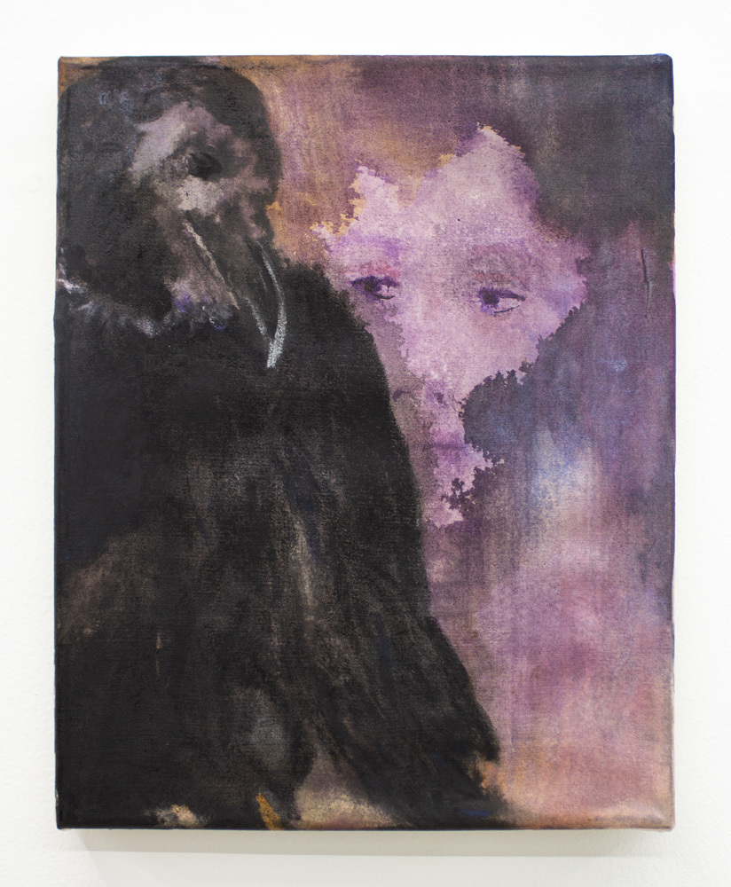 Paula Kamps, Freak purple, 2020, ink on canvas, 25 x 20 cm, unique