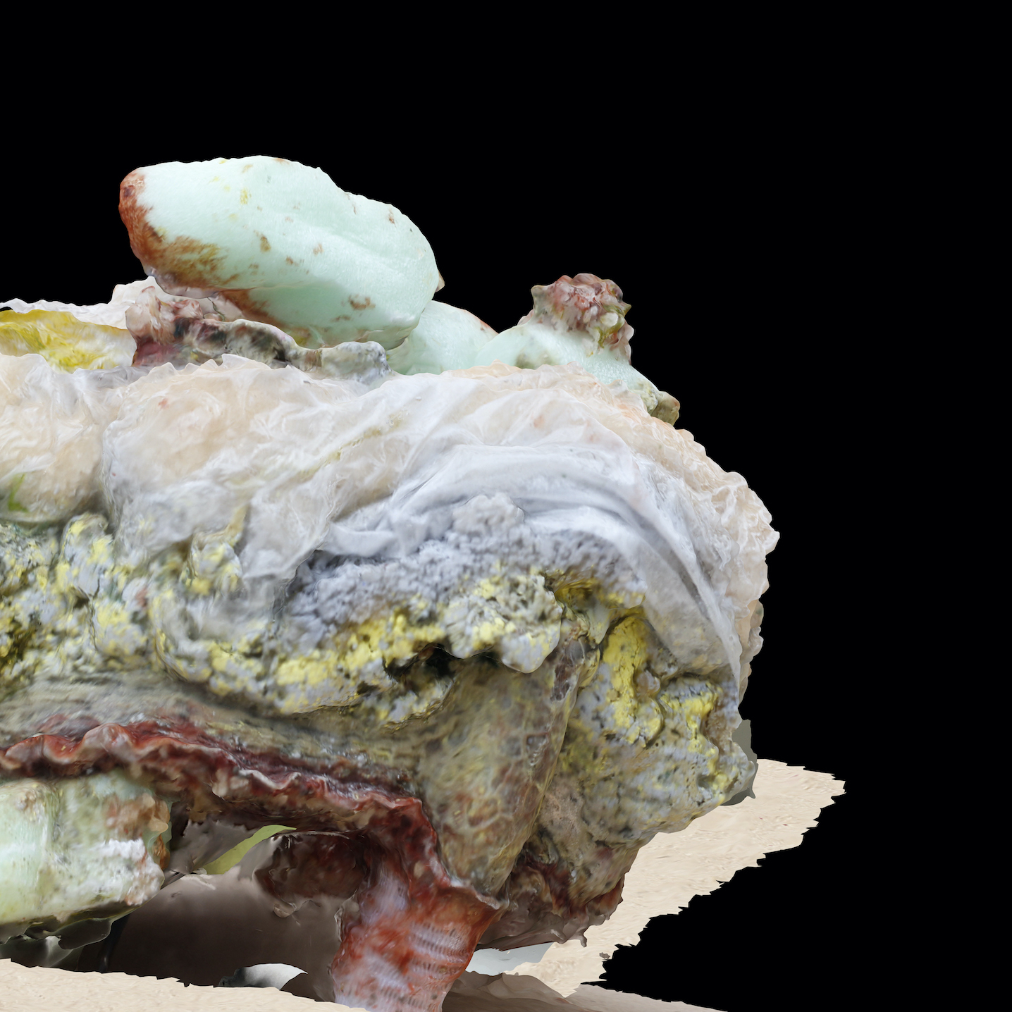 Wagehe Raufi, Flat Extractions, Detail, 196x327 cm, Installation UV-Druck auf Polymerfolie