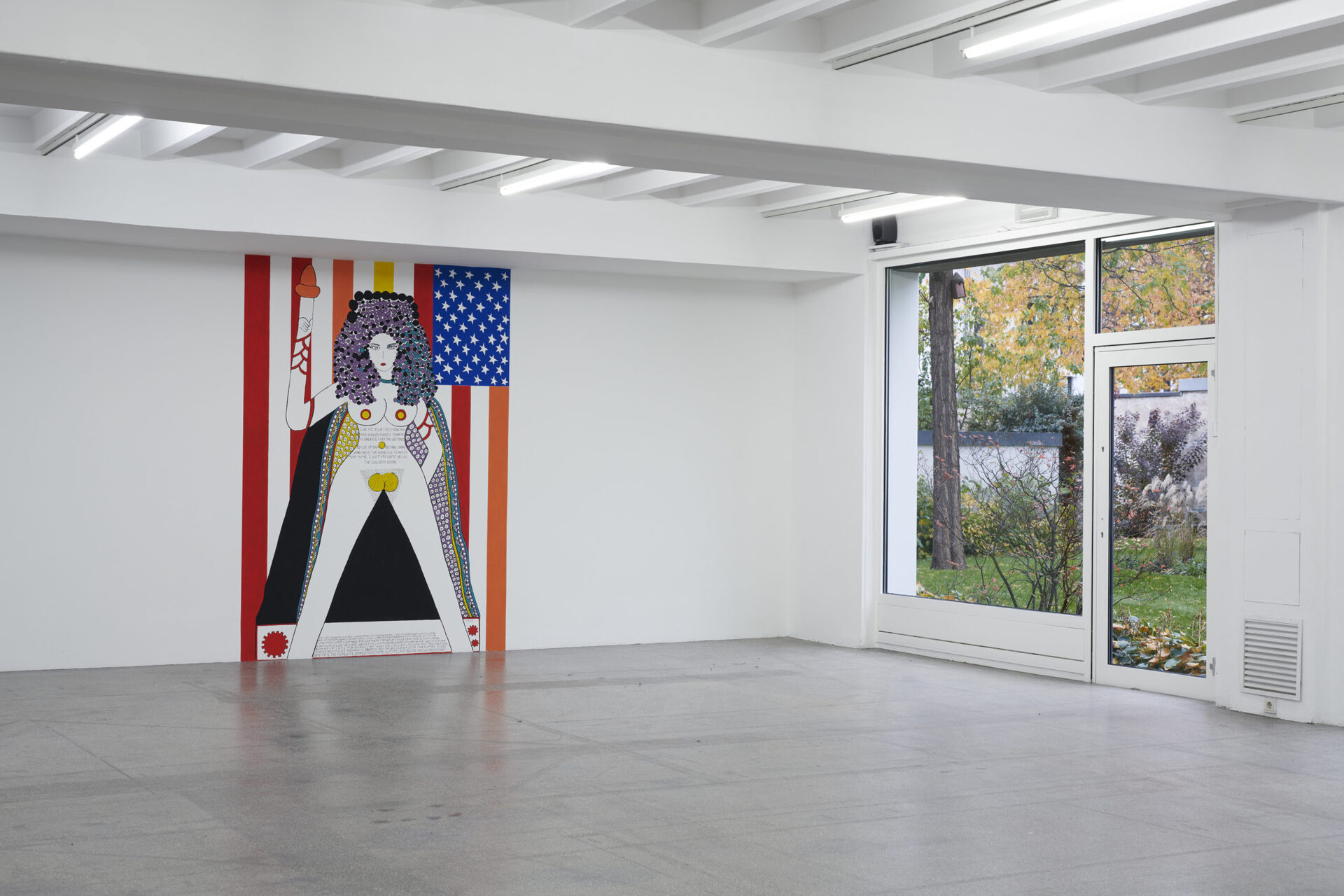 Dorothy Iannone: The Statue of Liberty, 2019. Installationsansicht Kölnischer Kunstverein, 2020. Courtesy: die Künstlerin und Peres Projects, Berlin