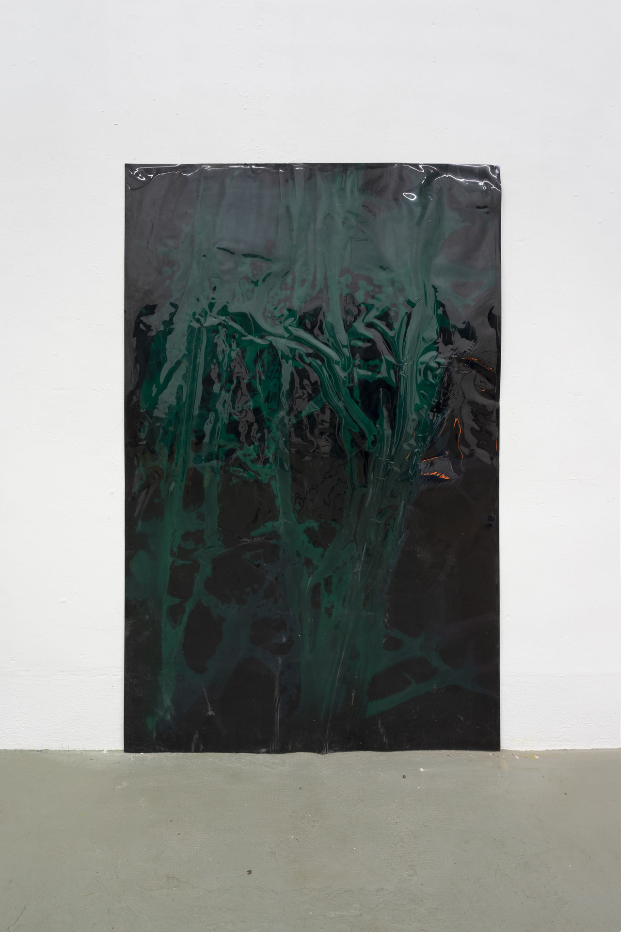 Edgar Unger, untitled, 2021, Linoleum, disappearing water reaction