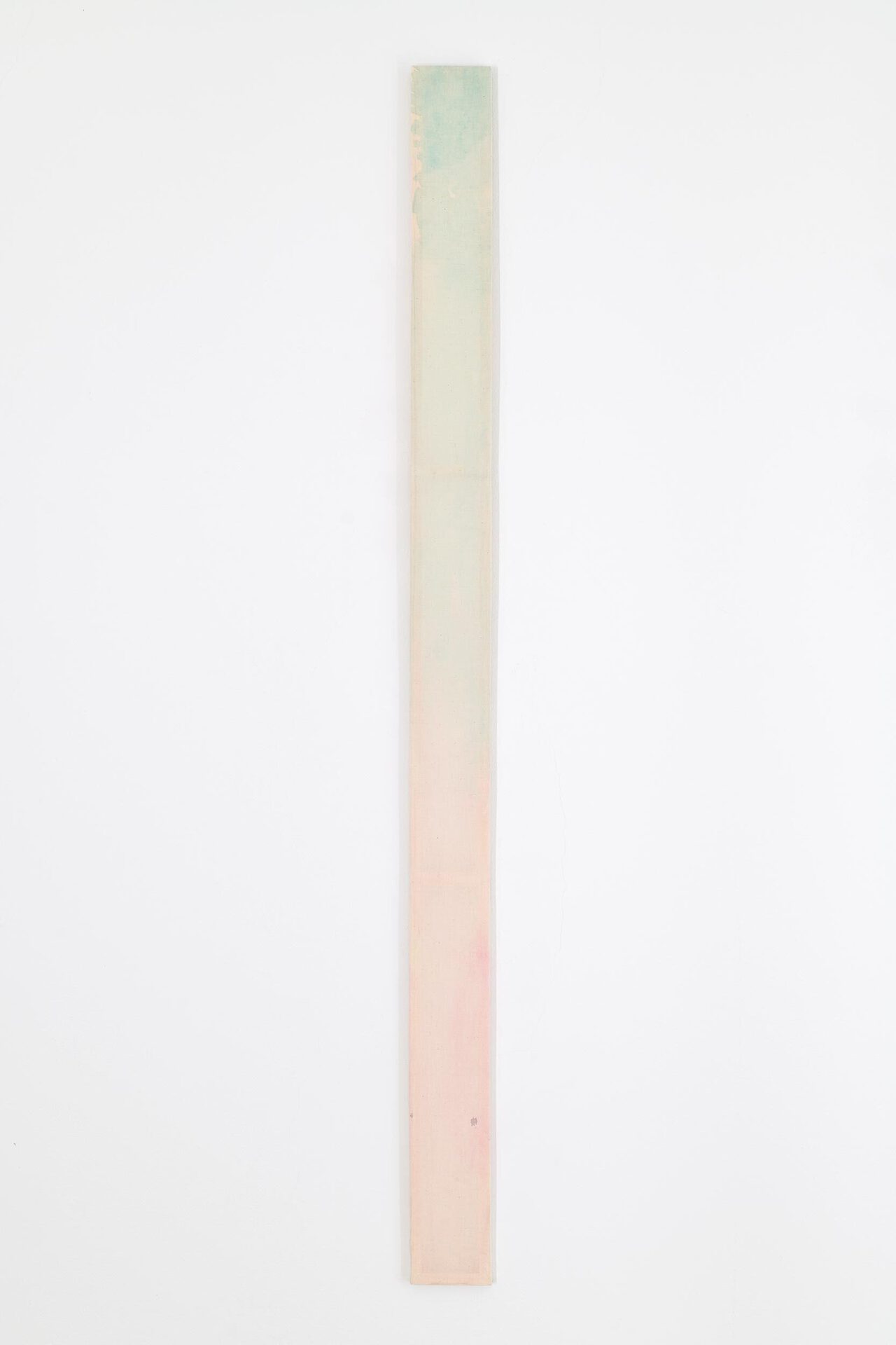 Axel Koschier, 22, 2021, watercolour, cotton, wood, 150 × 10 cm