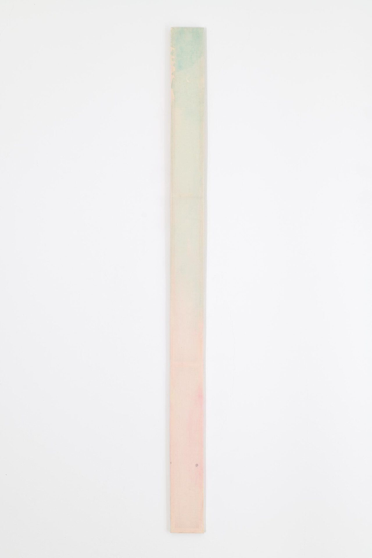 Axel Koschier, 22, 2021, watercolour, cotton, wood, 150 × 10 cm