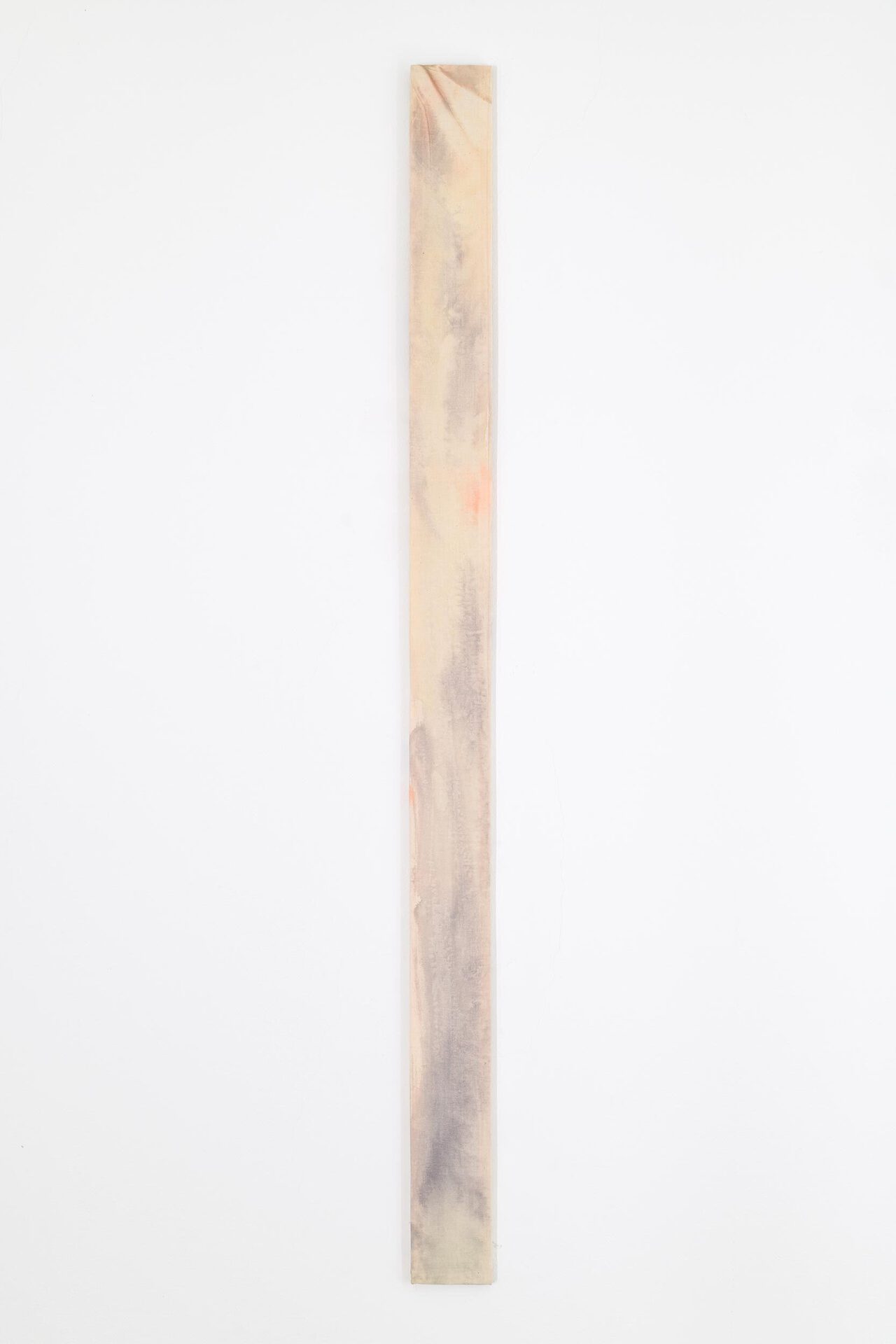 Axel Koschier, 5, 2021, watercolour, cotton, wood, 150 × 10 cm