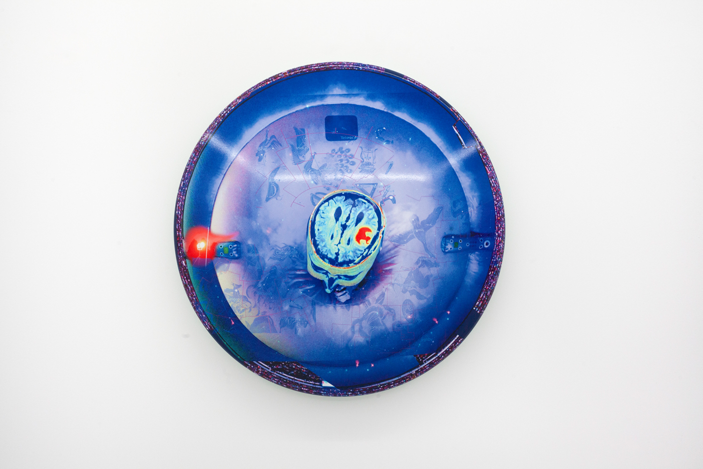 Flame, The Brain Machine, 2020, Laminated digital print on PVC mounted on acyrlic glass, 76 x 76 x 14 cm