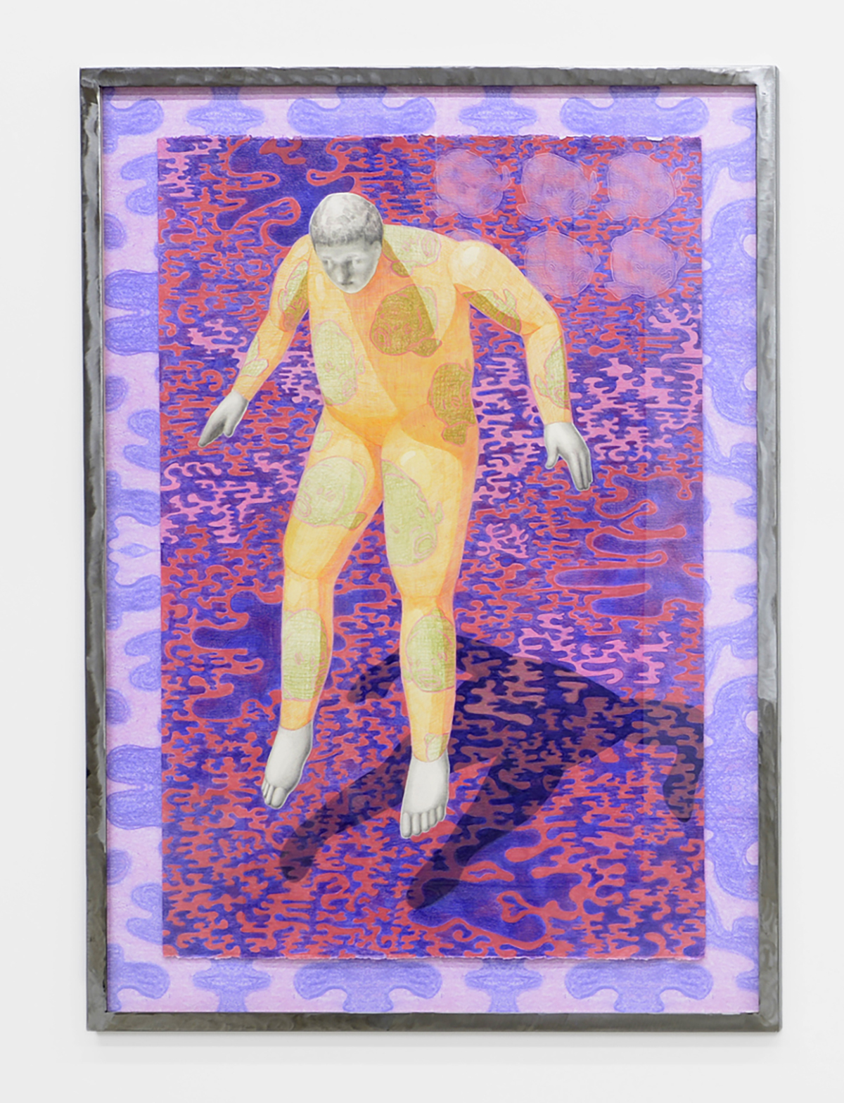 Lucas Kaiser, Fische, 2021,120 x 80 cm, Pencil and watercolour on paper, courtesy Galerie Kleindienst