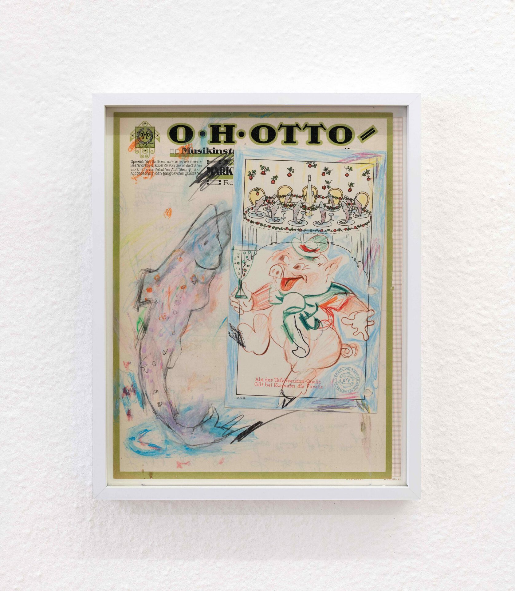 Isadora Vogt,OH OTTO, 2021 Collage: Colored pencil and chalk on paper 20.5 x 28.5cm
