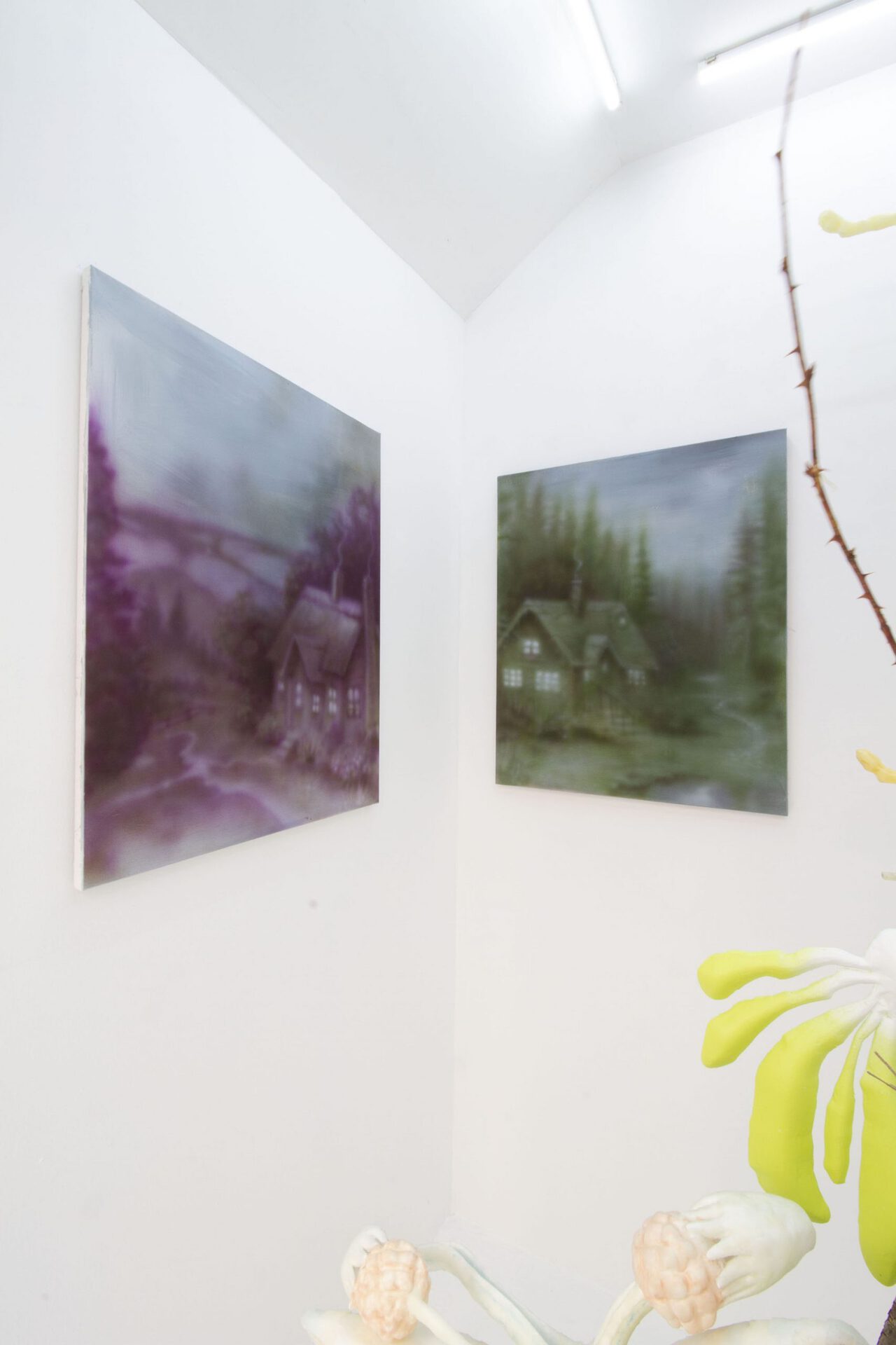 Installation view of God Is in the Details. Will Sheldon, Wretched Flowers