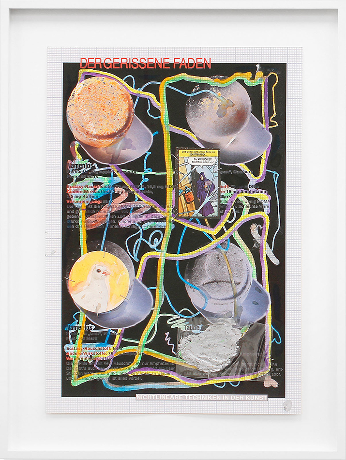 Thomas Baldischwyler, O.T. (Der gerissene Faden), 2019, collage on paper, 41,5 x 29,5 cm