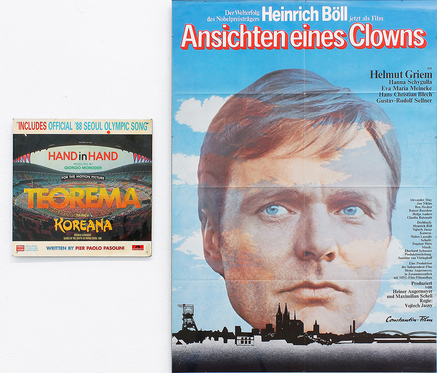 Thomas Baldischwyler, O.T. (Katholische Ausbildung), 2021, collage, LP cover, poster, 83,5 x 59 cm