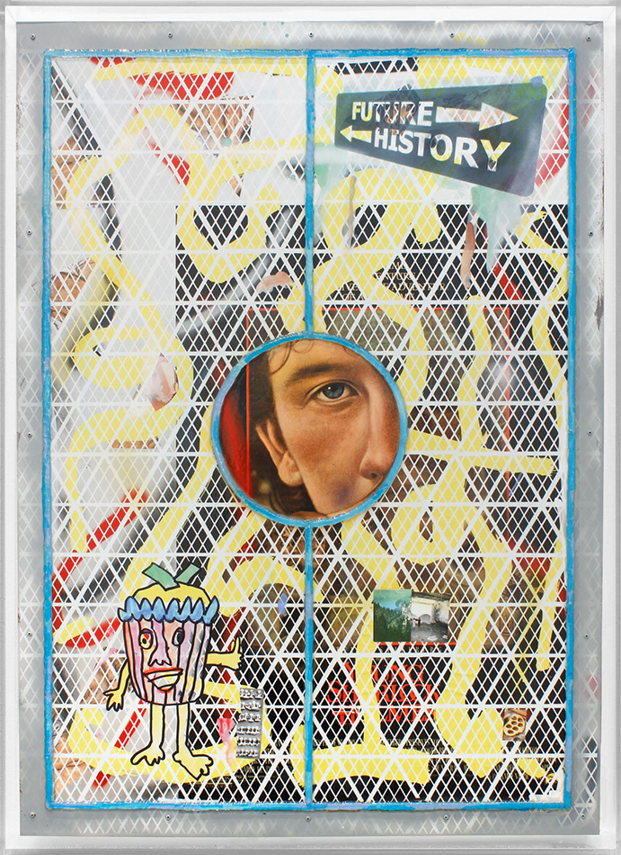 Thomas Baldischwyler, RGBRGB 6 blau (2), 2020, mixed materials on canvas, acrylic frame, double-sided, 144 x 104 cm