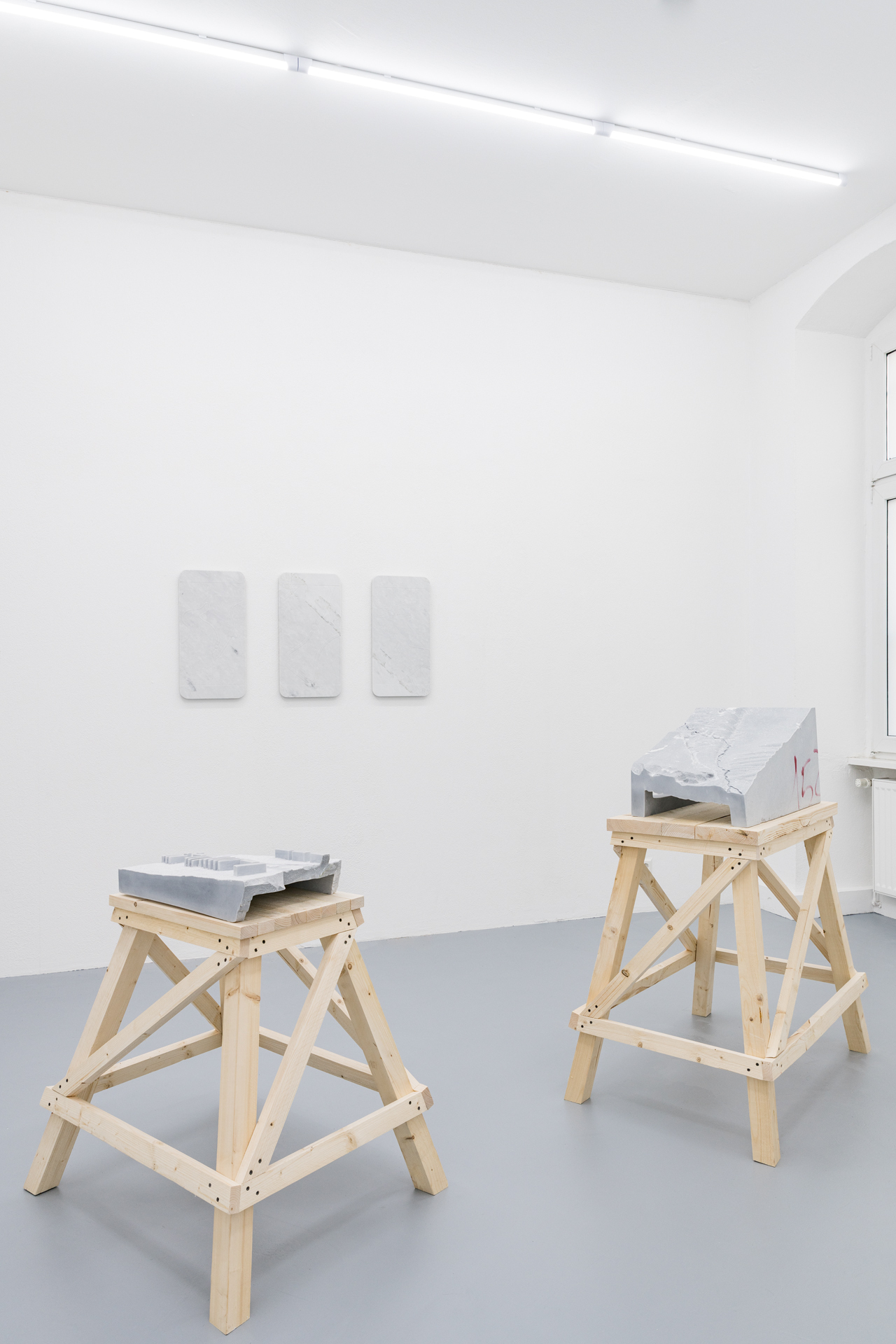 Lukas Liese, Whose Street installation view, Marble, Variable Dimensions.