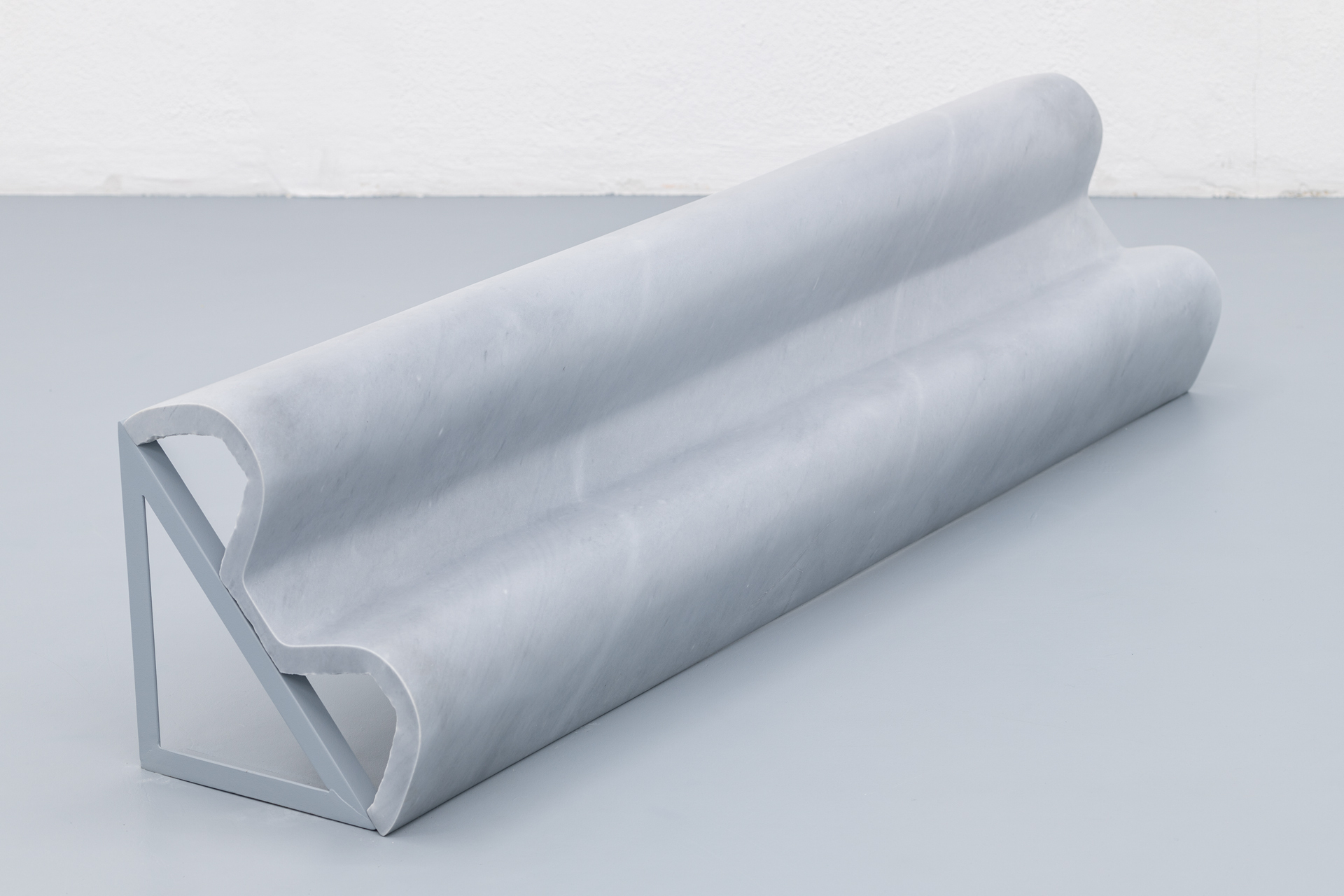 Lukas Liese, Guardrail, 2021, Bardiglio Marble, 137cm x 41cm x 11cm.