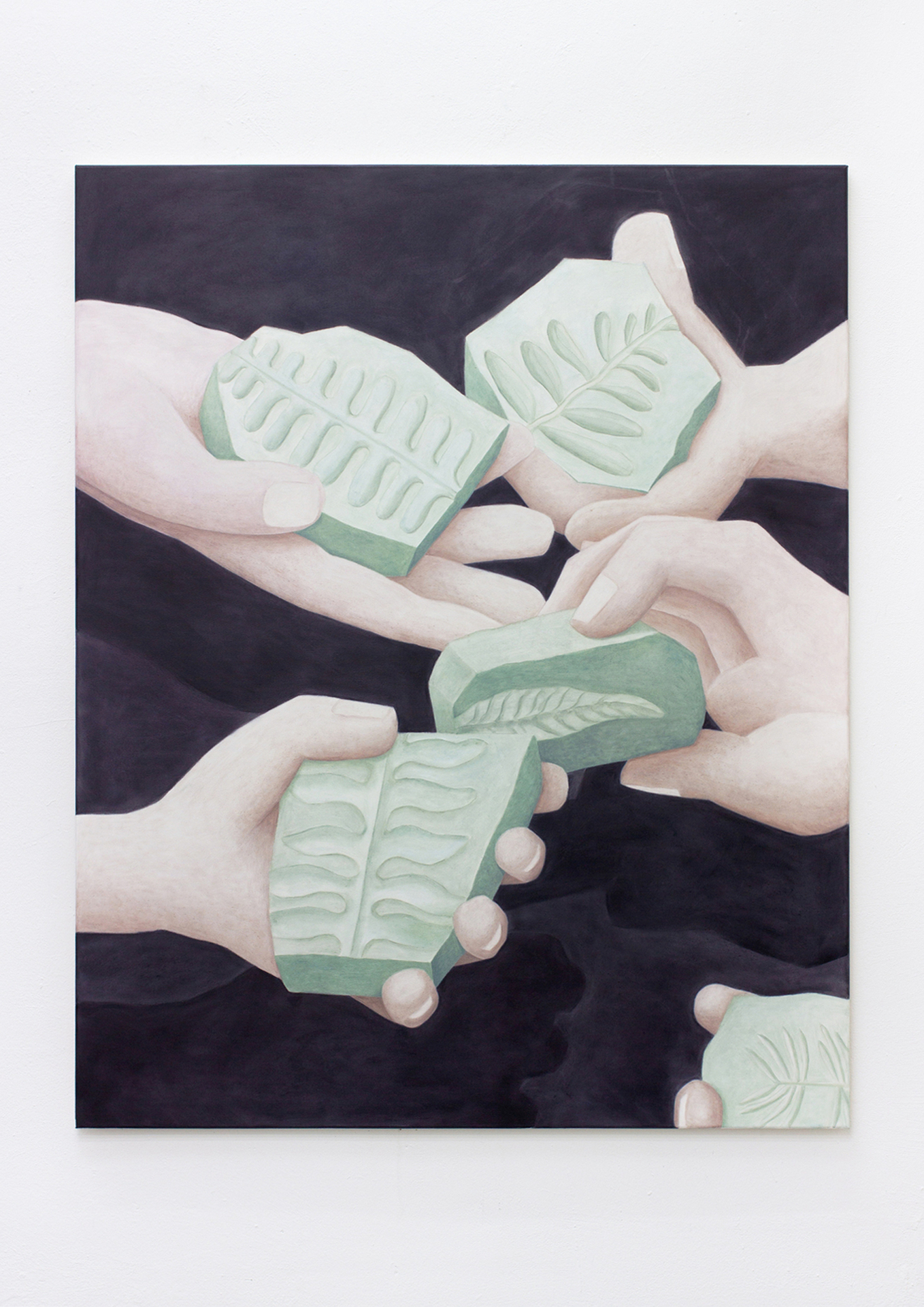 "Fossils (Look what I got)", 2021, oil on canvas, 150 x 120 cm