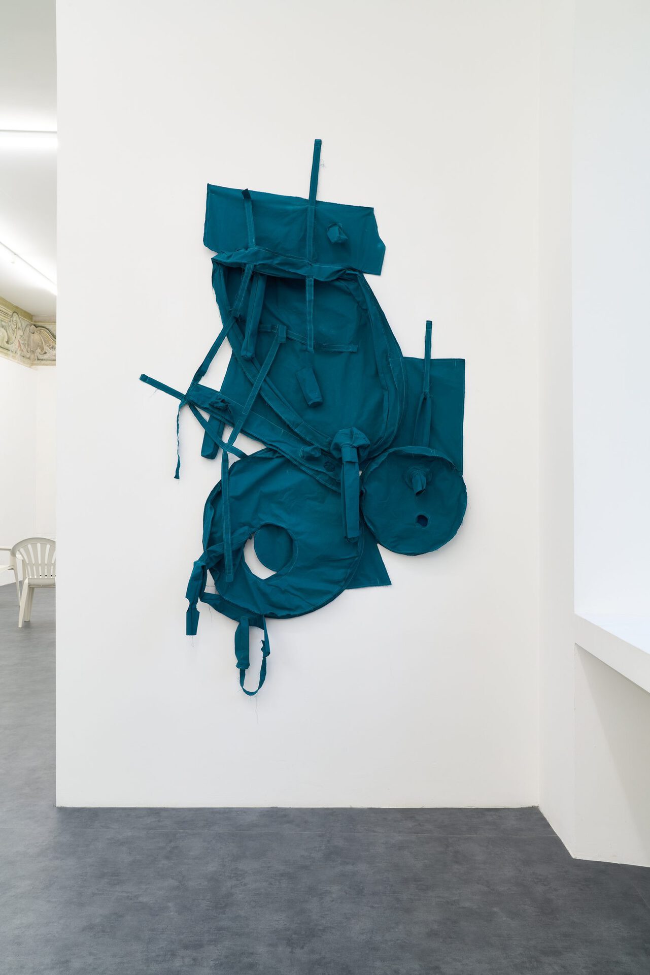 Simon Laureyns, Phantomas, 2021, Used camping tent, sewing, 190x120 cm