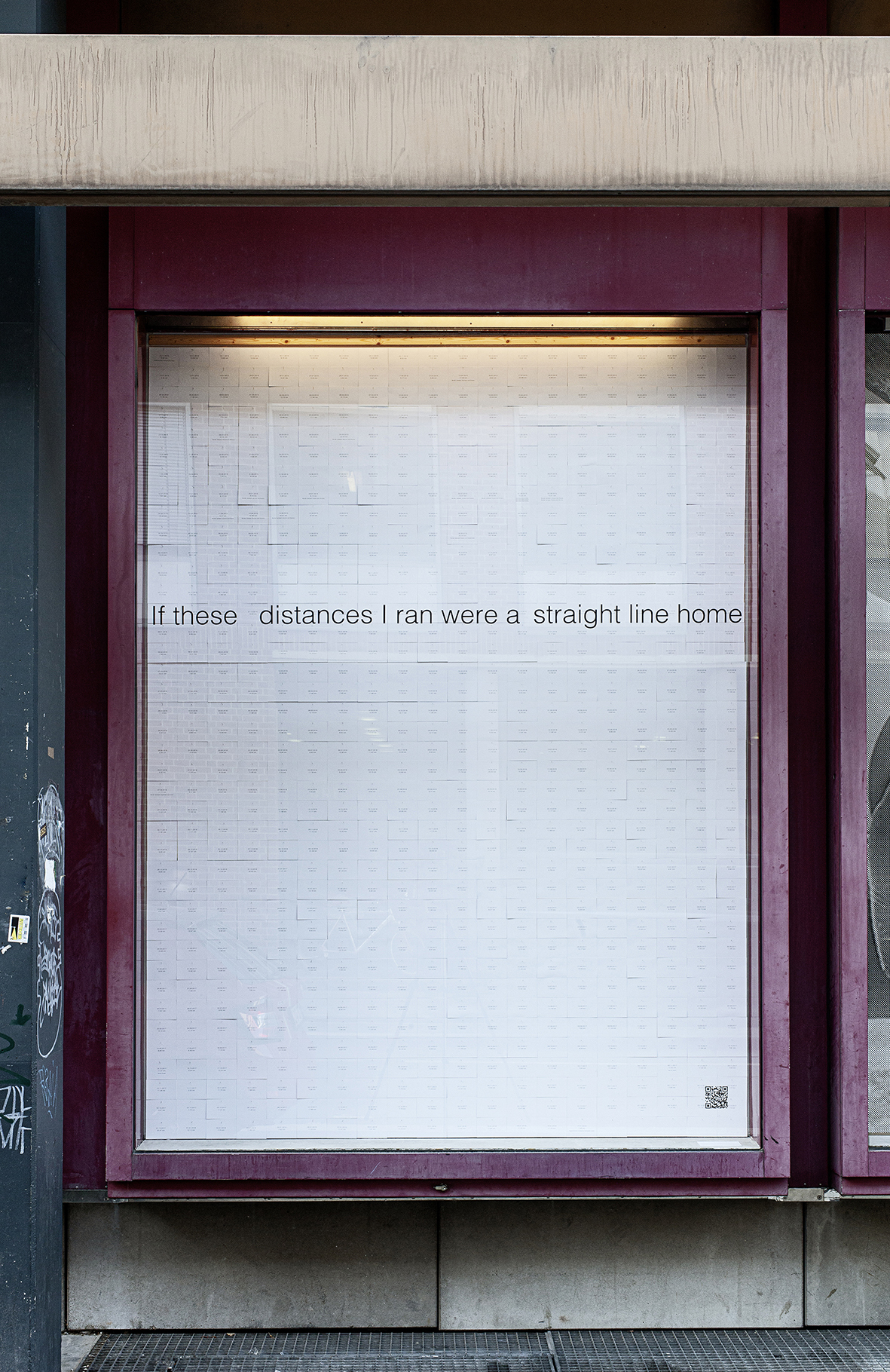 Hayato Mizutani, If these distances I ran were a straight line home, If these distances I ran were a straight line home 2018, 795 sheets, 191,5 x 262 cm and Audio