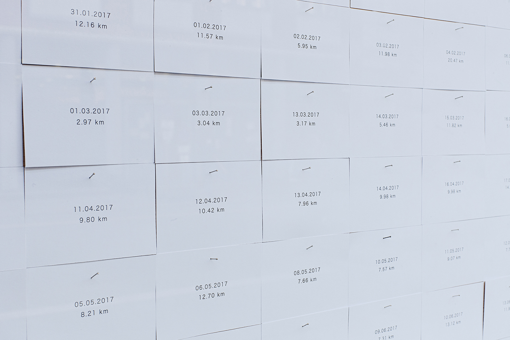 Detail, Hayato Mizutani, If these distances I ran were a straight line home, If these distances I ran were a straight line home 2018, 795 sheets, 191,5 x 262 cm and Audio