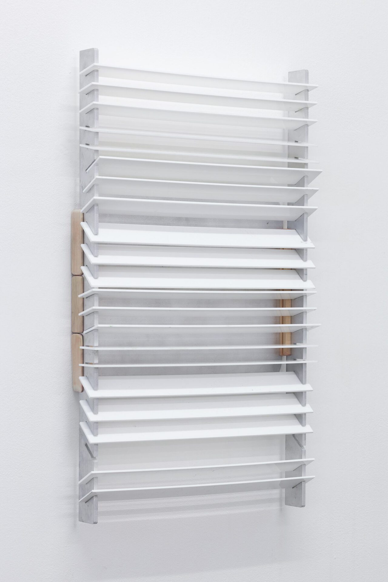 Elizabeth Orr, Spirits in Rotations, 2020, Aluminum, beet, wood, plexiglass, 63.5 x 38.1 x 7 cm, 25 x 15 x 3 in