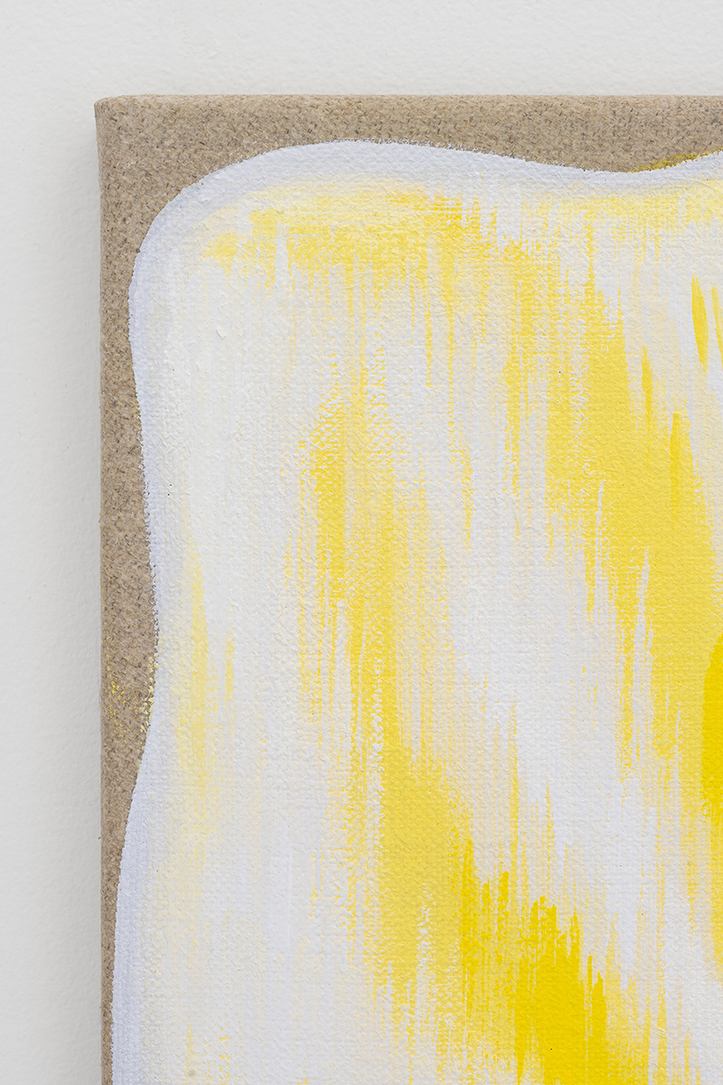 Vika Prokopaviciute, FN Flat Cone (detail), 2021 (Oil on linen, 37 x 30 cm).