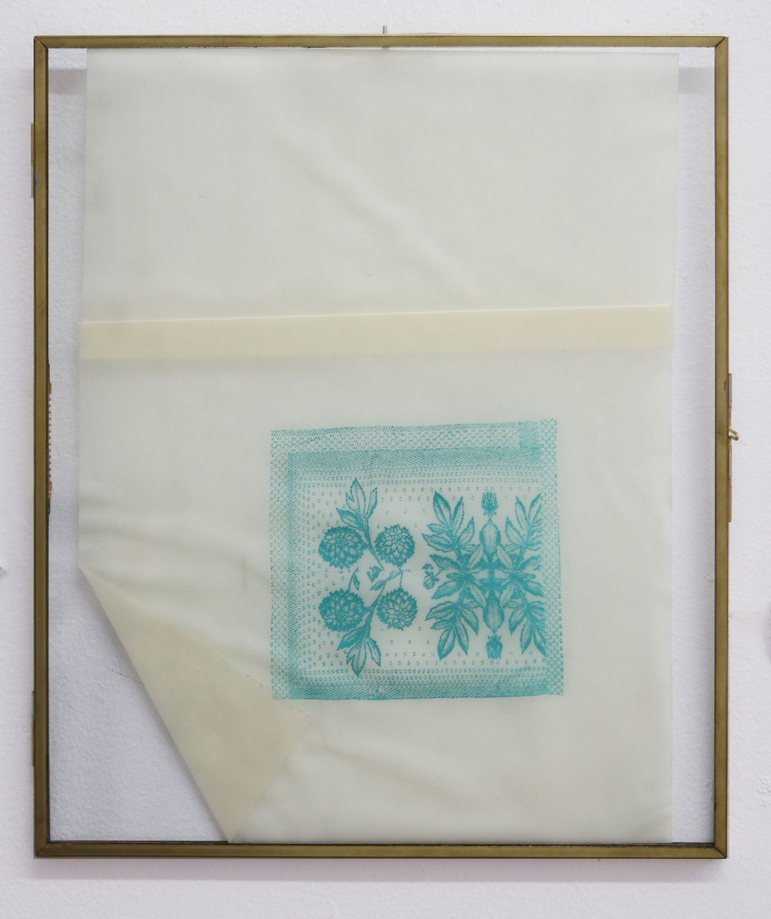 Levan Mindiashvili, Patterns of My Consciousness (where I used to nest), No.4, 2021, Oil on latex in double sided brass frame, 13 x 11 inches