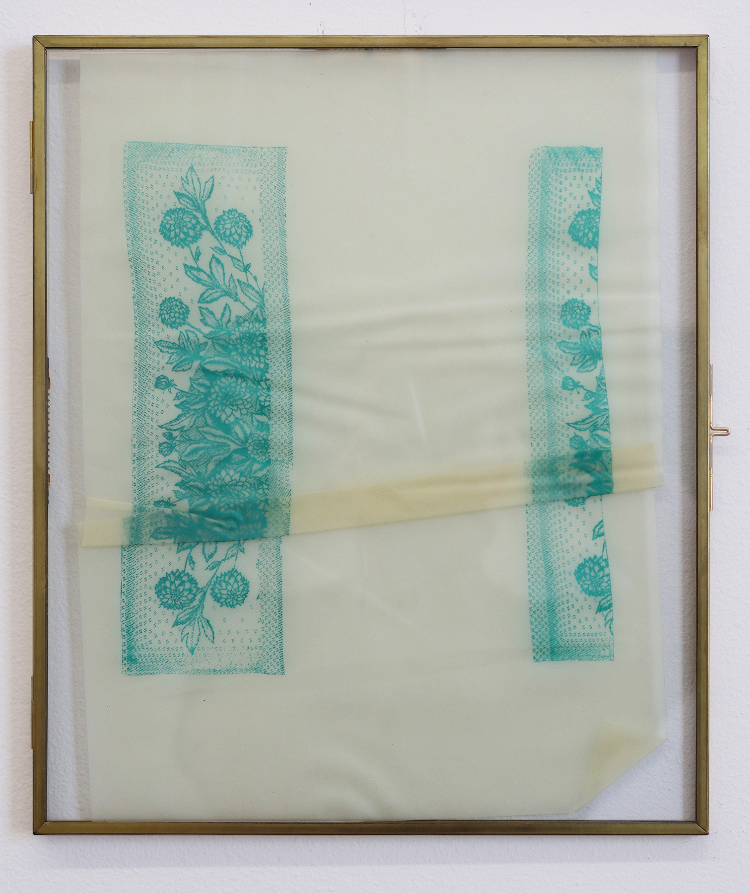 Levan Mindiashvili, Patterns of My Consciousness (where I used to nest), No.5, 2021, Oil on latex in double sided brass frame, 13 x 11 inches