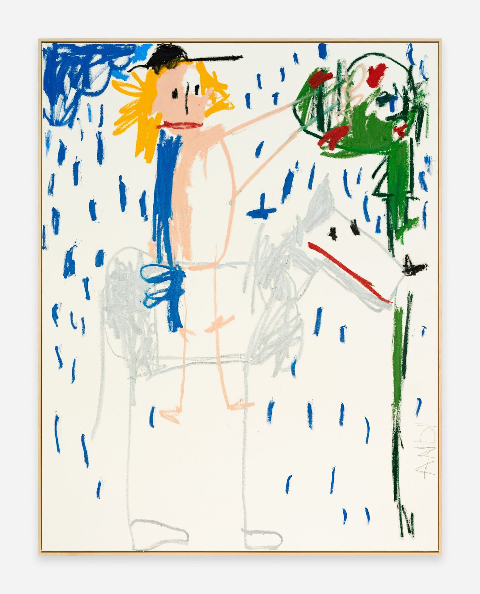 ENORMER DURST ZWANG SIE ZU HALT, 2021, Oilstick on canvas, 180 x 140 cm