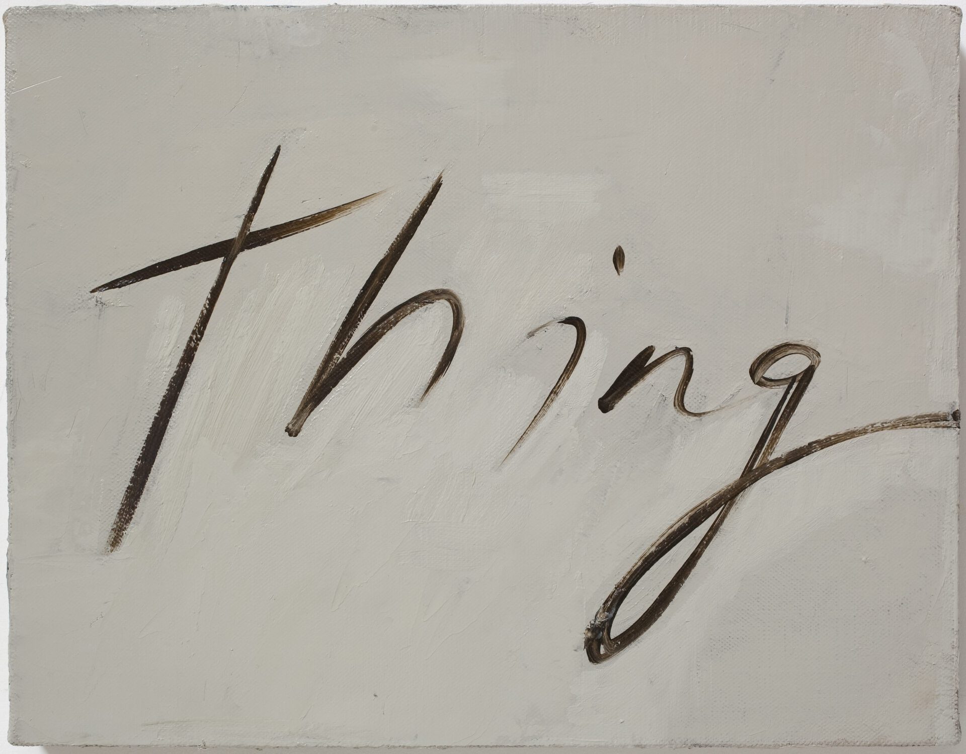 Mira Schor, Thing, 2011, Oil on linen, 4 x 18 in / 35.6 x 45.7 cm